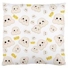 Cute Kawaii Popcorn Pattern Large Flano Cushion Case (two Sides) by Valentinaart