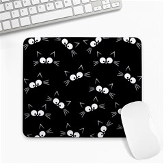 Cute Black Cat Pattern Large Mousepads by Valentinaart