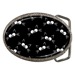 Cute Black Cat Pattern Belt Buckles by Valentinaart