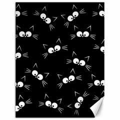 Cute Black Cat Pattern Canvas 12  X 16  by Valentinaart