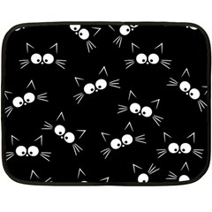 Cute Black Cat Pattern Double Sided Fleece Blanket (mini)  by Valentinaart