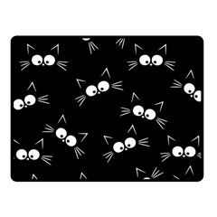 Cute Black Cat Pattern Fleece Blanket (small) by Valentinaart