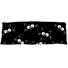 Cute Black Cat Pattern Body Pillow Case (dakimakura) by Valentinaart