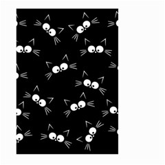 Cute Black Cat Pattern Large Garden Flag (two Sides) by Valentinaart