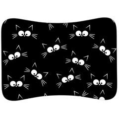 Cute Black Cat Pattern Velour Seat Head Rest Cushion by Valentinaart