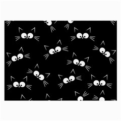 Cute Black Cat Pattern Large Glasses Cloth (2-side) by Valentinaart