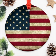 Vintage American Flag Ornament (round) by Valentinaart