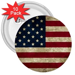 Vintage American Flag 3  Buttons (10 Pack)  by Valentinaart