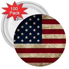 Vintage American Flag 3  Buttons (100 Pack)  by Valentinaart