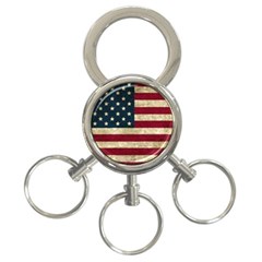 Vintage American Flag 3-ring Key Chains by Valentinaart