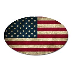 Vintage American Flag Oval Magnet by Valentinaart