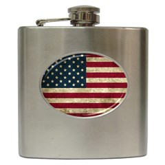 Vintage American Flag Hip Flask (6 Oz) by Valentinaart