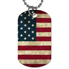 Vintage American Flag Dog Tag (two Sides) by Valentinaart