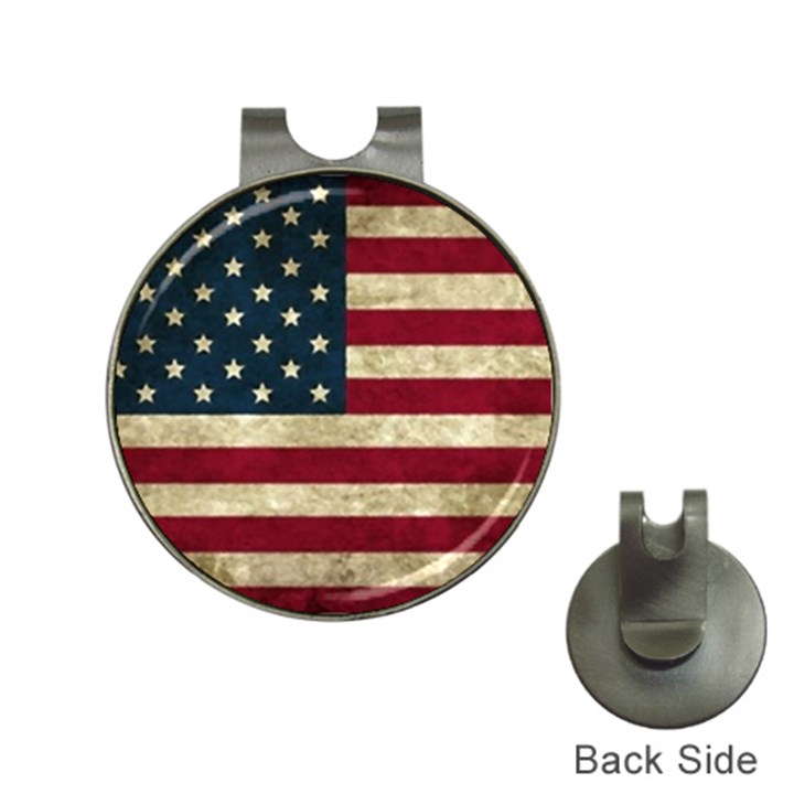 Vintage American flag Hat Clips with Golf Markers