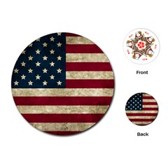 Vintage American Flag Playing Cards (round) by Valentinaart