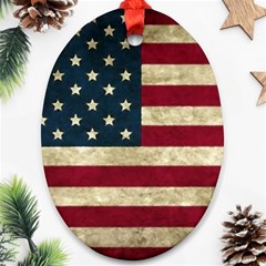 Vintage American Flag Oval Ornament (two Sides) by Valentinaart