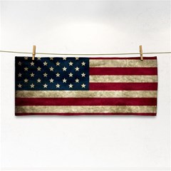 Vintage American Flag Hand Towel by Valentinaart