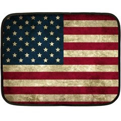 Vintage American Flag Double Sided Fleece Blanket (mini)  by Valentinaart