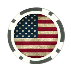 Vintage American Flag Poker Chip Card Guard (10 Pack) by Valentinaart