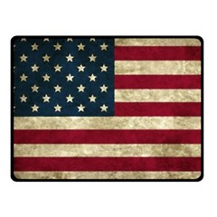 Vintage American Flag Fleece Blanket (small) by Valentinaart