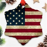 Vintage American flag Snowflake Ornament (Two Sides) Front