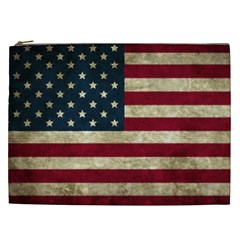 Vintage American Flag Cosmetic Bag (xxl) by Valentinaart