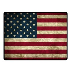 Vintage American Flag Double Sided Fleece Blanket (small)  by Valentinaart