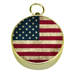 Vintage American Flag Gold Compasses by Valentinaart