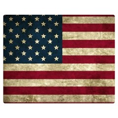 Vintage American Flag Double Sided Flano Blanket (medium)  by Valentinaart