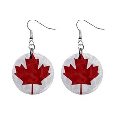 Canada Grunge Flag Mini Button Earrings