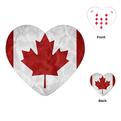 Canada Grunge Flag Playing Cards (heart) by Valentinaart