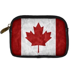 Canada Grunge Flag Digital Camera Leather Case by Valentinaart