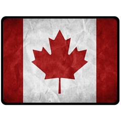 Canada Grunge Flag Fleece Blanket (large)  by Valentinaart