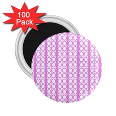 Circles Lines Light Pink White Pattern 2 25  Magnets (100 Pack)  by BrightVibesDesign