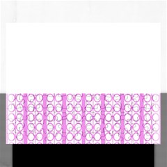 Circles Lines Light Pink White Pattern Rectangular Jigsaw Puzzl by BrightVibesDesign