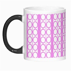 Circles Lines Light Pink White Pattern Morph Mugs by BrightVibesDesign