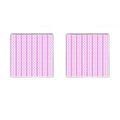 Circles Lines Light Pink White Pattern Cufflinks (square) by BrightVibesDesign