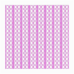 Circles Lines Light Pink White Pattern Medium Glasses Cloth by BrightVibesDesign