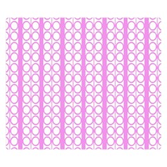 Circles Lines Light Pink White Pattern Double Sided Flano Blanket (small)  by BrightVibesDesign