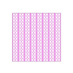 Circles Lines Light Pink White Pattern Satin Bandana Scarf by BrightVibesDesign