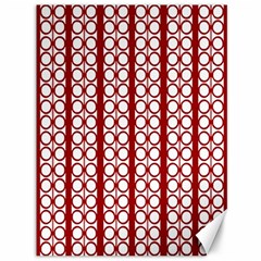 Circles Lines Red White Pattern Canvas 36  X 48  by BrightVibesDesign