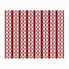 Circles Lines Red White Pattern Small Glasses Cloth (2-side) by BrightVibesDesign