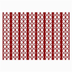 Circles Lines Red White Pattern Large Glasses Cloth by BrightVibesDesign