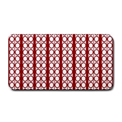 Circles Lines Red White Pattern Medium Bar Mats by BrightVibesDesign