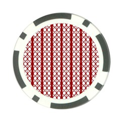 Circles Lines Red White Pattern Poker Chip Card Guard by BrightVibesDesign