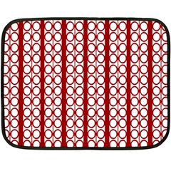 Circles Lines Red White Pattern Fleece Blanket (mini) by BrightVibesDesign