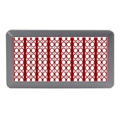 Circles Lines Red White Pattern Memory Card Reader (mini) by BrightVibesDesign