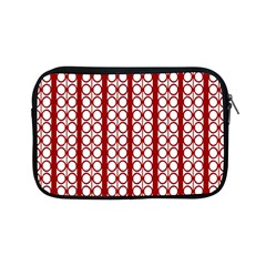 Circles Lines Red White Pattern Apple Ipad Mini Zipper Cases by BrightVibesDesign