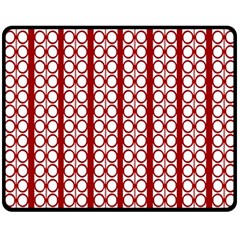 Circles Lines Red White Pattern Double Sided Fleece Blanket (medium)  by BrightVibesDesign