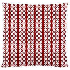 Circles Lines Red White Pattern Large Flano Cushion Case (two Sides) by BrightVibesDesign